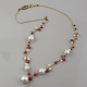 Collier agata ruby, perle barocche