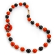 Collier corallo bamboo red, agata nera, spinello nero