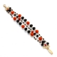 bracciale agata nera, corallo bamboo rosso