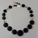 Collier agata nera satinata