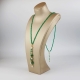 Collier regolabile 45-90 cm agata verde smeraldo