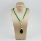 Collier Rugiada,  Agata verde smeraldo goccia 24 per 15 mm