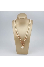 Collana regolabile, perle coltivate  3 mm