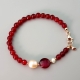 Bracciale agata ruby  6mm, perle coltivate