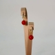 Cerchietti con zirconi,  bamboo rosso 10 mm