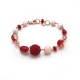 Bracciale agata ruby, quarzo muschiato, giada cipria