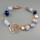 Bracciale  agata blu, giada celeste