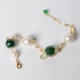 bracciale agata verde, perle barocche,t.macchina