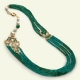 Chanel multifili agata verde smeraldo, perle di fiume