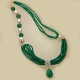 Collana agata verde smeraldo,  perle di fiume